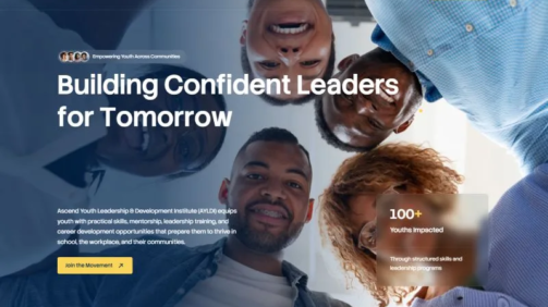Ascend YDI nonprofit website homepage design